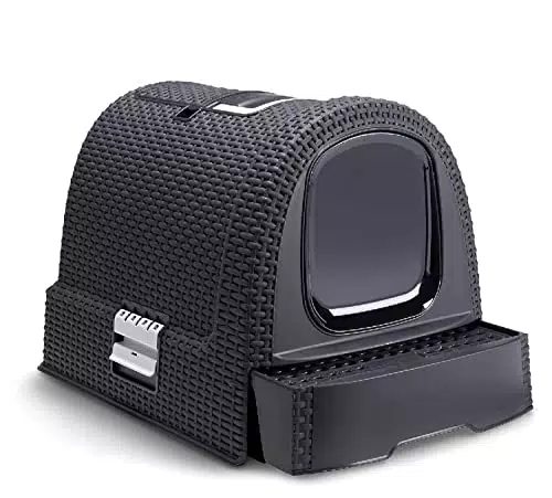 Curver 2068961 lettiera per gatti petlife con coperchio