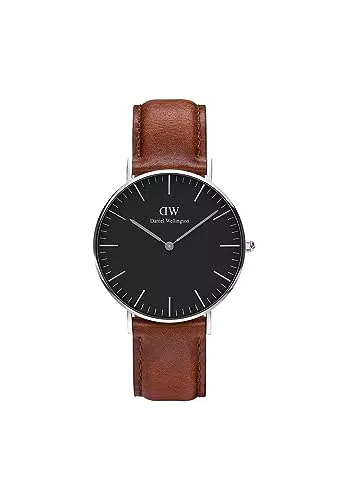 Daniel Wellington Orologio Analogico al Quarzo con Cinturino in Pelle marrone, DW00100142