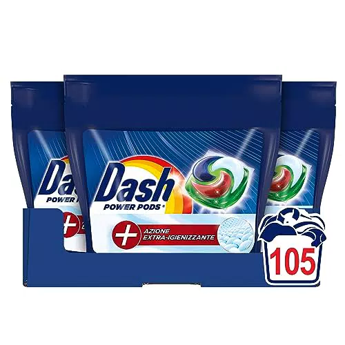 Dash Power Pods Detersivo Lavatrice In Capsule, 105 Lavaggi