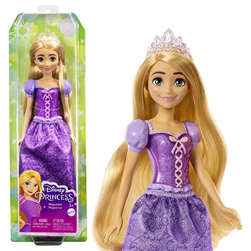 Disney Princess - Rapunzel bambola vestita alla moda con capi e accessori scintillanti ispirati al film