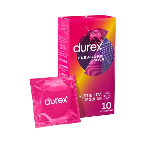 Durex Preservativi Pleasuremax Lubrificati con Rilievi e Nervature Esterne