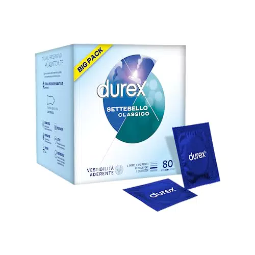 Durex Settebello Preservativi Forma Easy-On con serbatoio Classica formato Super-Big