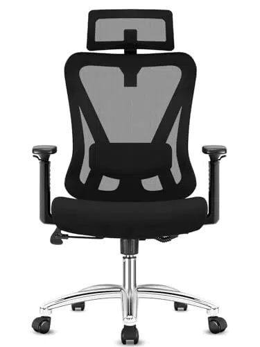 Durrafy Sedia da ufficio Ergonomica, Sedia Girevole con poggiatesta