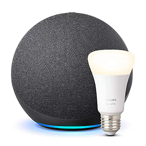 Echo - Audio di alta qualità - Antracite + Philips Hue Lampadina Connessa