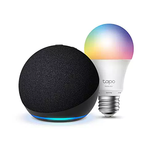 Echo Dot, Antracite + TP-Link Tapo Lampadina WiFi Intelligente LED Smart Multicolore