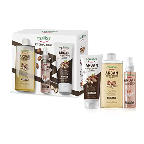 Equilibra Corpo, Kit Corpo Argan, Argan Dermo-Bagno Delicato