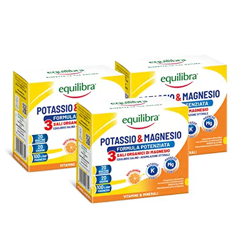 Equilibra Integratori Alimentari, Potassio e Magnesio 3 Formula Potenziata