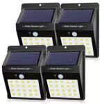 EXTRASTAR Luce Solare LED Esterno, Faretti Solari da Giardino Lampada Solare con Sensore di Movimento Impermeabile Faretti Solari a Led da Esterno Lampade Solari Led da Esterno