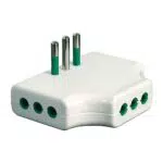 FANTON 82250 adattatore presa tripla piatta SALVASPAZIO - 1 spina italiana piccola 10A 3 prese italiane piccole