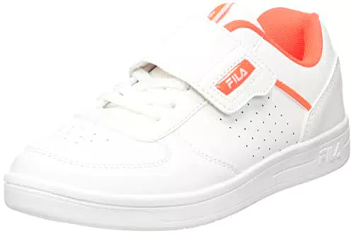 FILA C. Court Velcro Kids, Scarpe da Ginnastica, White Fiery Coral