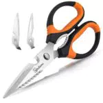 Forbici da Cucina Professionali Multiuso - Staccabile Forbice da Cucina Acciaio Inox Forti Lama Affilata Protezione Coprilama Manico Antiscivolo per Carne Pollo Pollame Pizza