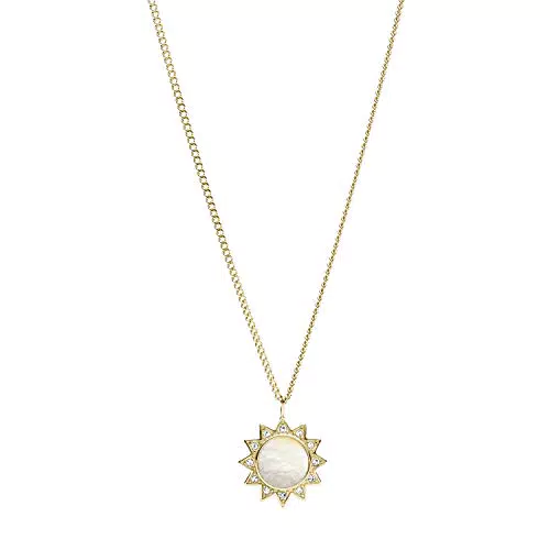 Fossil Collana Da Donna Vintage Glitz, Lunghezza: 40 Cm + 5 Cm Di Estensione Collana In Acciaio Inox Oro