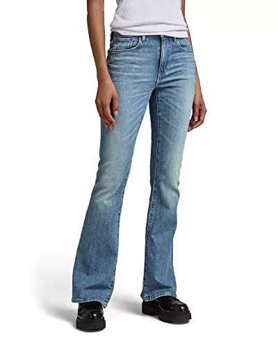 G-STAR RAW 3301 Flare Jeans Donna ,Blu