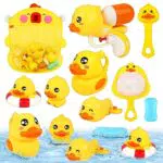 Giochi Bagnetto Neonato 1 2 3 anni, 9 Pezzi Giochi Piscina Bambini