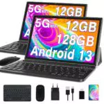 GOODTEL Tablet 10 Pollici Android 13 con mouse e tastiera, grigio