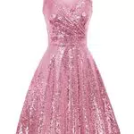 GRACE KARIN Abito da Cerimonia Senza Maniche, rosa, XL