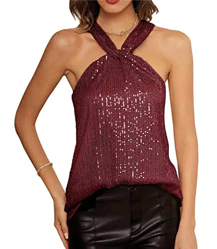 GRACE KARIN Camicetta da Donna con Paillettes Festive Top con Paillettes da Donna CL1537-03_0XL