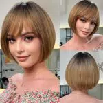 HAIRCUBE Dritto Breve Charming Bob con Bangs Parrucche per Donna Natura Resistente al calore Fibra sintetica Partito/Cosplay/Costume/Parrucca quotidiana