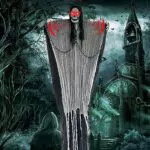 Halloween Appeso Decorazioni, Halloween Appeso Scheletro Fantasma con Controllo Vocale Grido