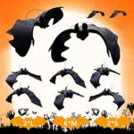 Halloween Decorazioni 10 Pezzi Decorazioni di Pipistrelli di Halloween Forniture per Feste di Halloween Pipistrello Appeso 3D Pipistrello Giocattolo di Gomma Pipistrello Carino spettrale Appeso