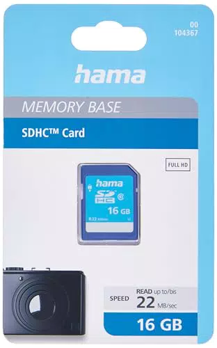 Hama Class 10 High Speed Gold Sdhc 16GB 22 Mbps Scheda di memoria