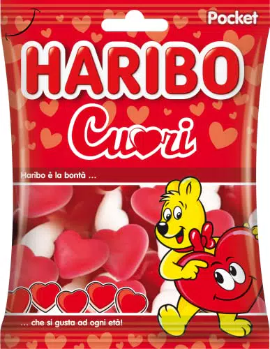 Haribo Cuori, Caramelle Gommose a Forma di Cuore, Gusto Frutta