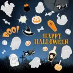 Haus Projekt Adesivi Murali per Finestre Tema Halloween per Bambini 62 Pezzi
