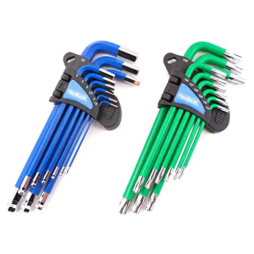 HemBorta Chiavi a Brugola Metriche e Chiavi Torx di Sicurezza a Brugola 18PZ Set