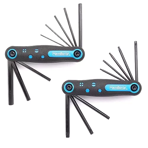HemBorta Pieghevoli Chiavi a Brugola Metriche e Chiavi Torx di Sicurezza 16PZ Set Chiavi a Brugola