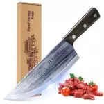 HolaFolks Chef Coltello, Anti-Rust Olio Rivestimento Cucina Coltello Divisivo Coltello Boning Coltello Forgiato A Mano In Acciaio Ad Alto Carbonio Coltello Macellaio