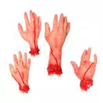 Homoyoyo 4 Pezzi di Halloween Ha Separato Le Mani Dei Piedi Dita Set Hounted Hounted Insanguinate Scariate di Parti Del Corpo Rotte Spezzate per La Festa di Punta per La Festa di Halloween