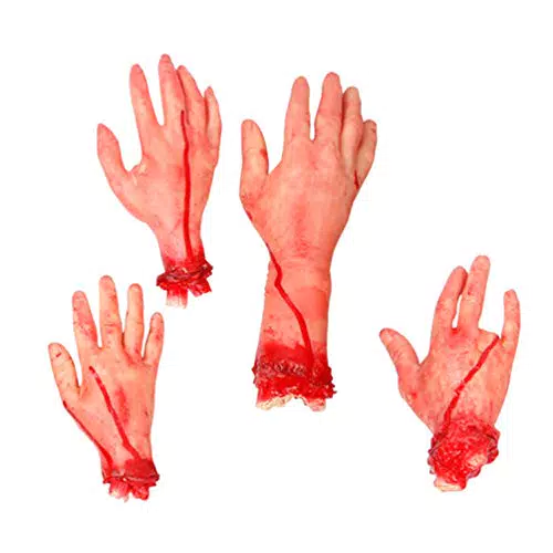 Homoyoyo 4 Pezzi di Halloween Ha Separato Le Mani Dei Piedi Dita Set Hounted Hounted Insanguinate Scariate di Parti Del Corpo Rotte Spezzate per La Festa di Punta per La Festa di Halloween