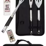 Horus23 Set Accessori Barbecue Professionale - 3 Utensili BBQ: Pinze