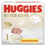 Huggies Extra Care Bebè Pannolini, Taglia 1, Confezione da 160 Pannolini