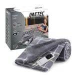 Imetec CaldoPlaid Velvet Square Plaid Riscaldabile, Morbida Coperta Elettrica 150x95 cm