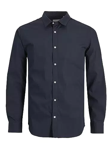 JACK & JONES Jjjoe-Maglietta LS Plain, Blazer Blu Marine