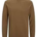 JACK & JONES Maglioncino in cotone microtramato, girocollo. L Marrone Caramello