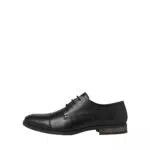 JACK & JONES Scarpe eleganti in pelle con chiusura con lacci e punta arrotondata Nero