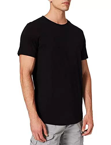 JACK & JONES T-shirt vestibilità morbida, girocollo a rotolino. Nero