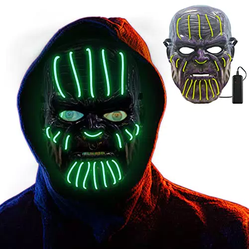 JSRHEEM Maschera per Halloween, maschera a LED, per Halloween