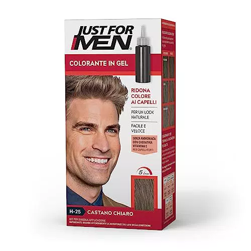 Just For Men Colorante in Gel, Tinta Capelli Uomo, Colore Castano Chiaro