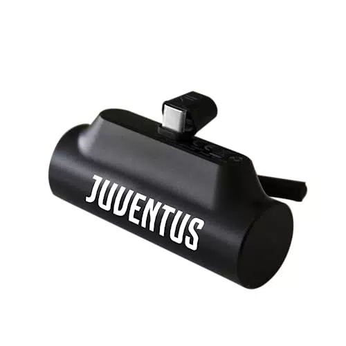 Juventus Power Bank 4500mAh, Piccolo & Compatto Caricabatterie Portatile Carica Rapida Batteria Esterna Powerbank per dispositivi con porta USB-C Samsung Huawei Vivo Xiaomi