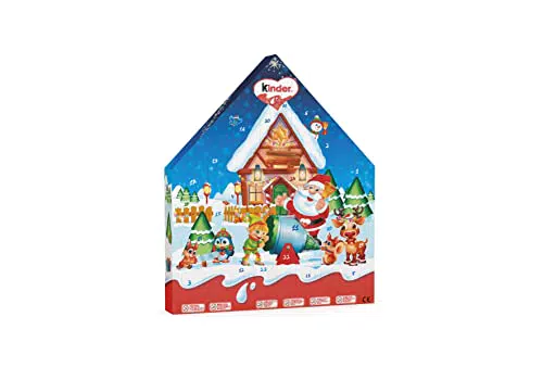 Kinder Chalettone - Calendario Avvento 2023, 30 Cioccolatini e Snack Assortiti Kinder