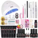 Kit Ricostruzione Unghie, MYSWEETY Kit Unghie Gel Completo 48W UV Lampada Set Unghie Acrigel per unghie con 8 Polygel Unghie