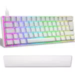 Layout del Regno Unito del 60% meccanico Tastiera di gioco RGB retroillit Anti-Ghosting 61 Tasti + PU Puo in pelle Anti-slip Memory Foam Pusto da polso