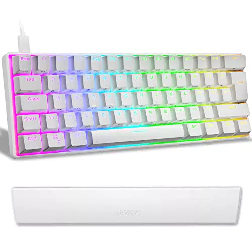 Layout del Regno Unito del 60% meccanico Tastiera di gioco RGB retroillit Anti-Ghosting 61 Tasti + PU Puo in pelle Anti-slip Memory Foam Pusto da polso
