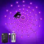 Lecone Luci di Halloween, 80 LED Luci Ragnatela con 8 Modalità