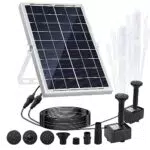 LEDGLE Fontana solare con 2 pompe, Pompa ad Acqua 5W