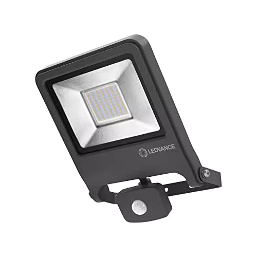 LEDVANCE Endura Flood Proiettore da Esterno con Sensore Nero 50W Luce Naturale 4000K