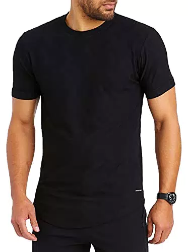 Leif Nelson Maglietta da uomo con scollo rotondo, LN-55585